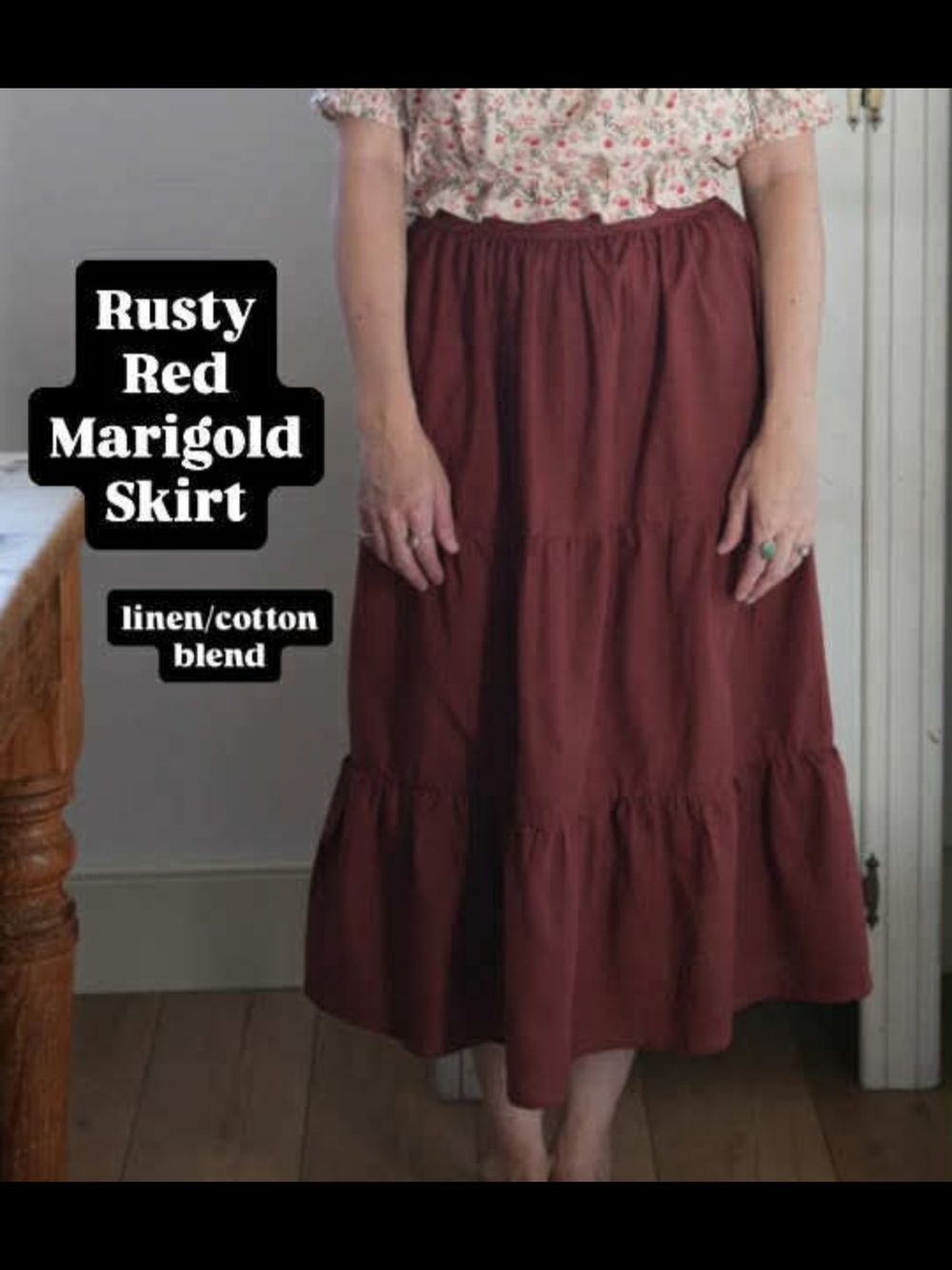Little Cottonwood Rusty Red Marigold Skirt - S